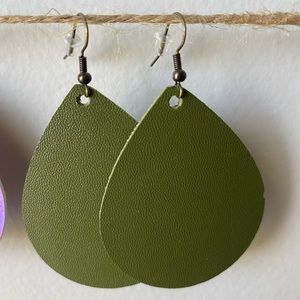 Olive green earrings